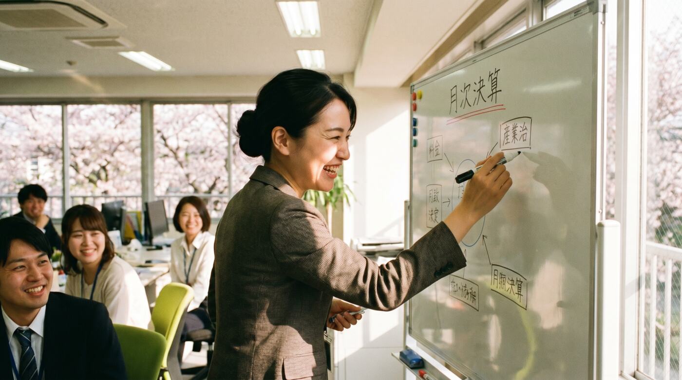 月次決算のやり方を解説する経理担当者