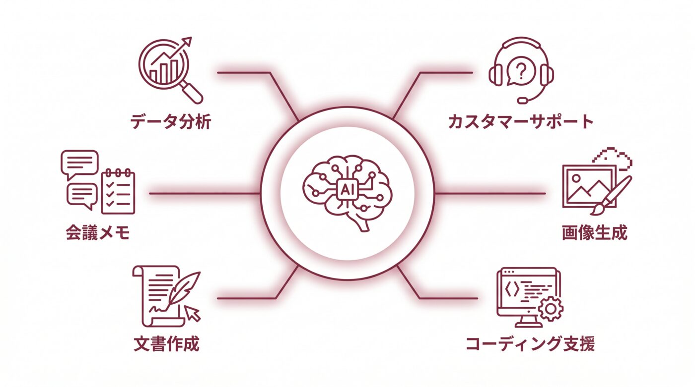 AIで業務効率化できる6つの業務カテゴリのマップ