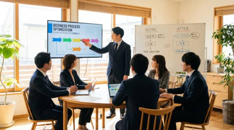 業務効率化で会議室の業務フローがデジタル化されていくイメージ