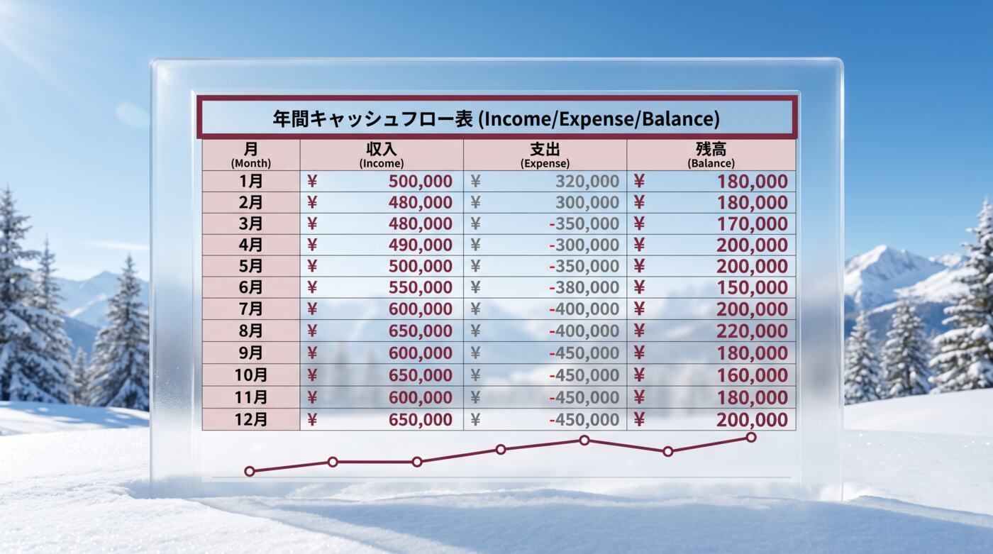 資金繰り表の構造を示す図解