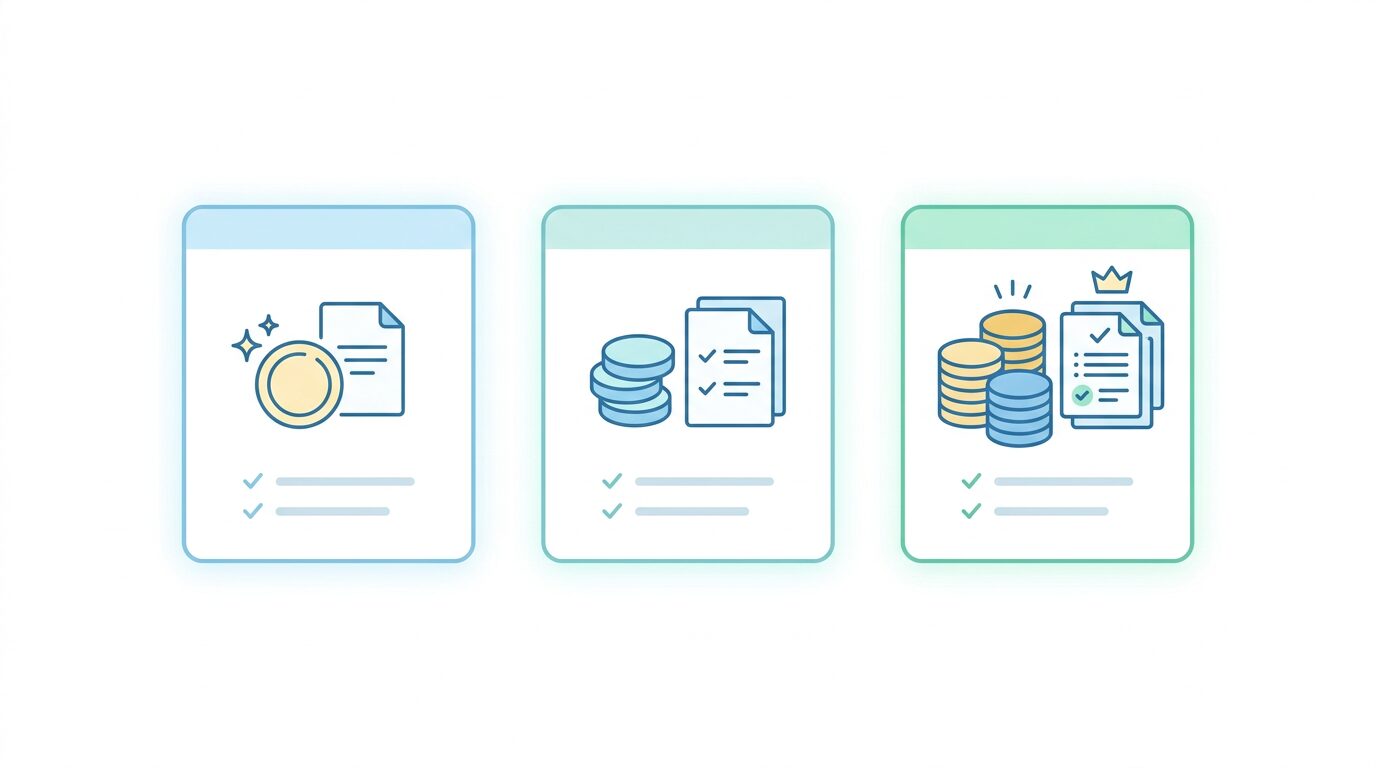 経理代行サービスの料金プラン比較イラスト