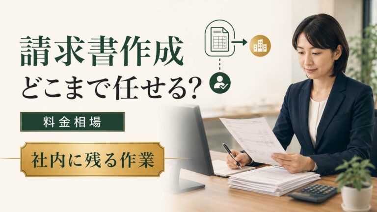 請求書を確認する中小企業の経理担当者