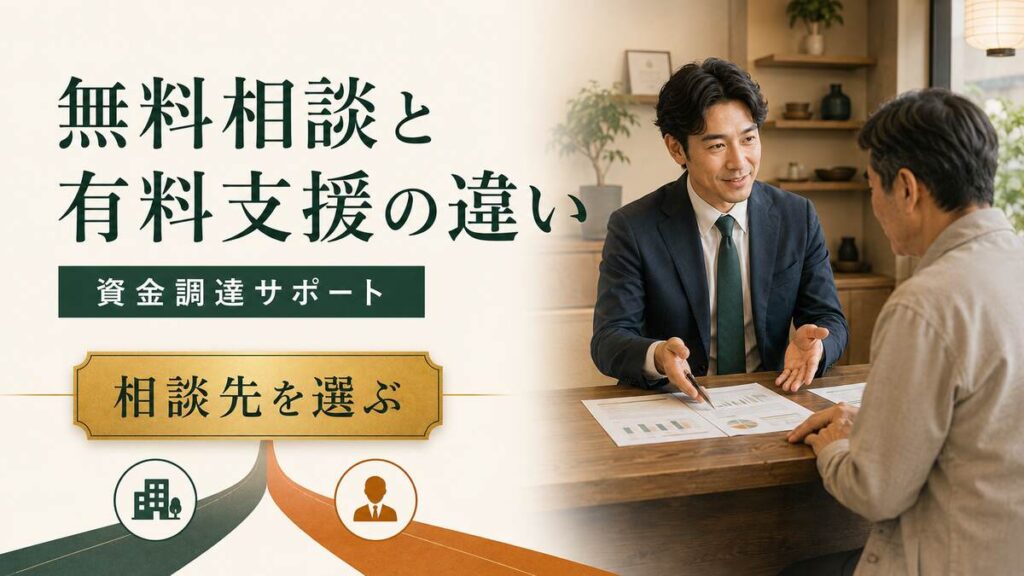 資金調達の相談窓口で話を聞く経営者